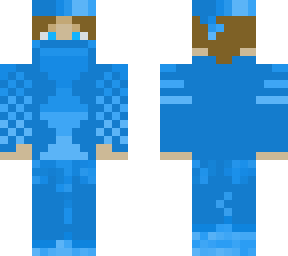 human with blue clothes