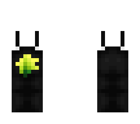 ob - black overalls w/ greenish yellow rose