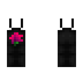 ob - black overalls w/ magenta rose