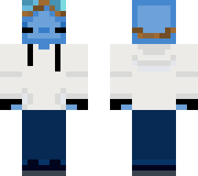 blue axolotl with gloves