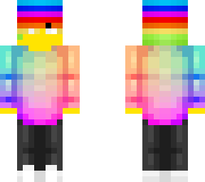 male - reversed rainbow hair - faded rainbow sweater