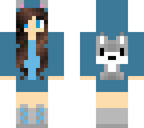 brown hair wolf hoodie girl