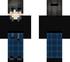 androgynous skin edit of blue pajama girl by user madisonvictoria