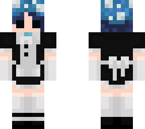 cyan's skin in a maid dress