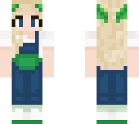 overalls with green fanny pack