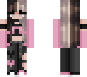 ..pink and black, half and half..
