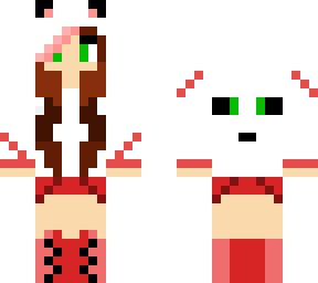 girl brown hair and red cloth