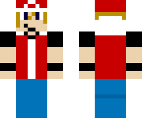 pokemon trainer red with dark blond hair