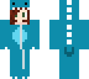 red head blue dino girl