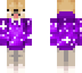 doge in purple hoodie