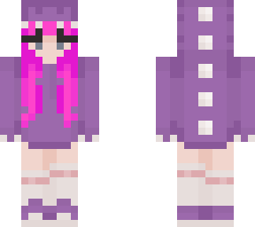 pink hair purple dino girl