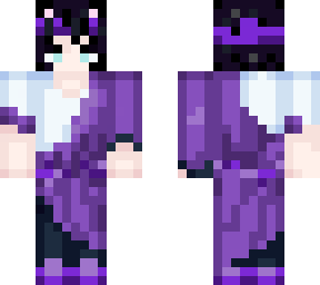 purple oni with kitsune mask