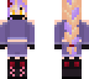 blonde french braid w/ purple, & purple & black outfit