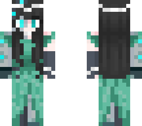 cyborg girl - blue dress