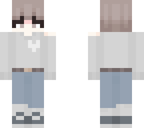 matching jeans and white sweater (femboy)
