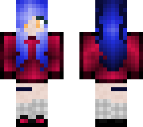 purple hair, oversized sweater girl
