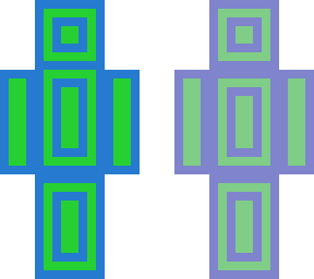 blue and green