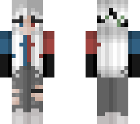 white haired blue+red