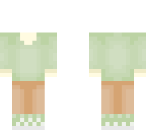soft pastel green and brown (outfit)