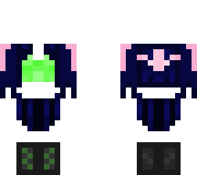 black, green and pink cyberpunk outfit