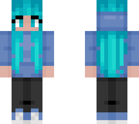 blue hoodie girl