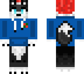 christmas husky with hoody, blue
