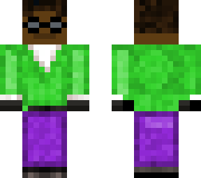 green suit purple pants