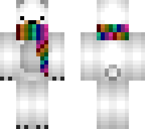 Polar Bear With Rainbow Scarf | Minecraft Skin