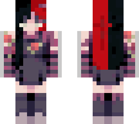 Half red half black | Minecraft Skin