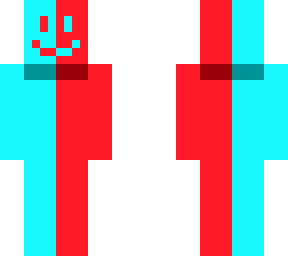 red & cyan