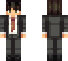 dazzles me - dark grey suit, red tie, 2024 shading!