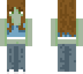 zombie skater girl w brown hair & green eyes
