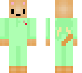 dogmin green bunny suit