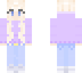 ??blond girl in a lavender hoodie and jeans??