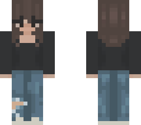 brown hair girl in black long sleeve shirt and jeans (shorter hair version)