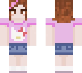 pink hello kitty shirt w brown hair