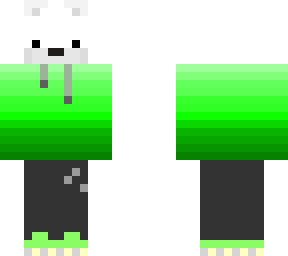polar bear in green