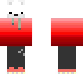 polar bear in red