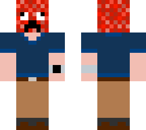 simple man with red creeper mask