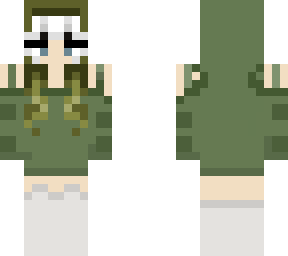 .| green hair with white bangs |. *hoodie version*