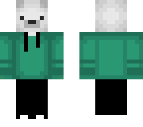 polar bear in green hoodie