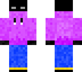 simple purple shirted mysterius person with lack mask