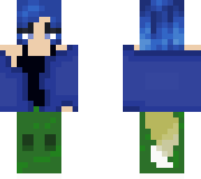 blue haired wolf girl