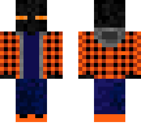 enderman with orange clothing and eyes