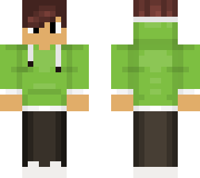 brown haired boy with green hoodie