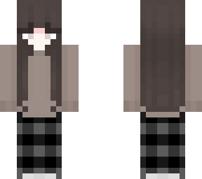 girl brown sweater and pajamas