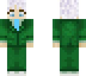 craynanz' silver hair, green suit
