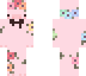 little cute pig with flowers