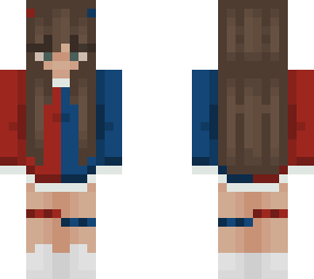 two-toned blue and red sweatshirt girl