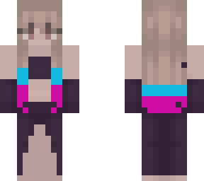 pink and ocean blue tipped hair with blonde girl
